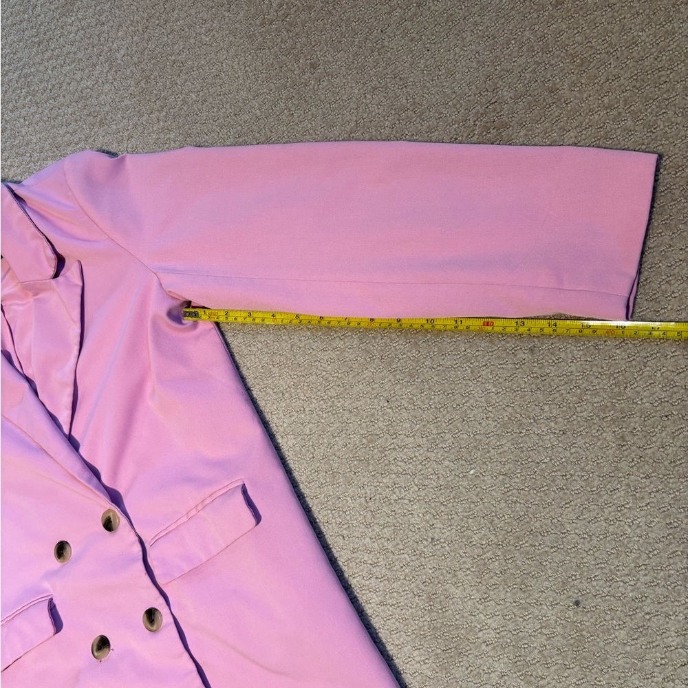 Pieces | Pink Double Breasted Oversized Blazer (S) - Picture 9 of 9